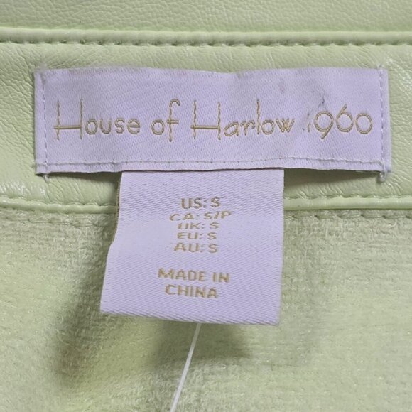 House of Harlow 1960 Lime Vegan Leather Button Dress, Women's S, NWT - Picture 5 of 9